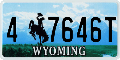 WY license plate 47646T