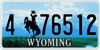 WY license plate 476512