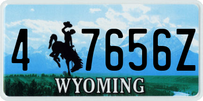 WY license plate 47656Z