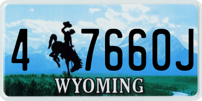 WY license plate 47660J