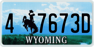 WY license plate 47673D
