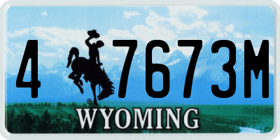 WY license plate 47673M