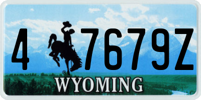WY license plate 47679Z