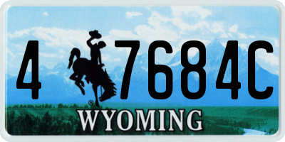 WY license plate 47684C