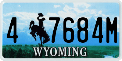 WY license plate 47684M