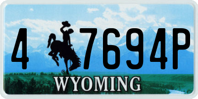 WY license plate 47694P