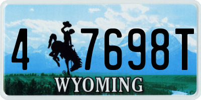 WY license plate 47698T