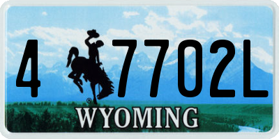 WY license plate 47702L