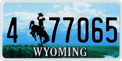 WY license plate 477065