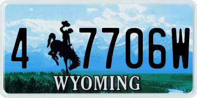 WY license plate 47706W