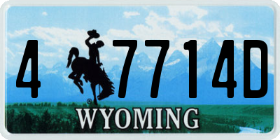 WY license plate 47714D