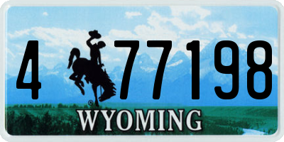 WY license plate 477198