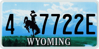 WY license plate 47722E