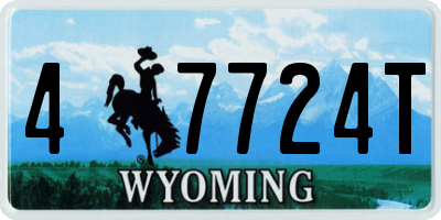 WY license plate 47724T