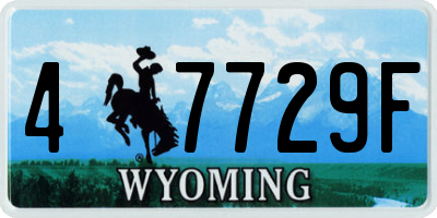 WY license plate 47729F
