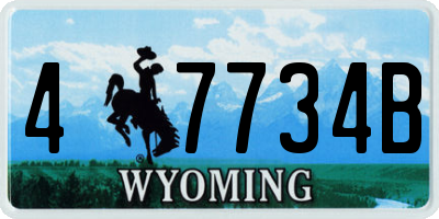 WY license plate 47734B