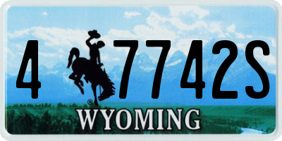 WY license plate 47742S