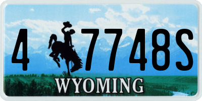 WY license plate 47748S