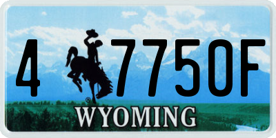 WY license plate 47750F