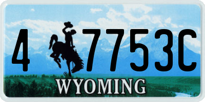WY license plate 47753C