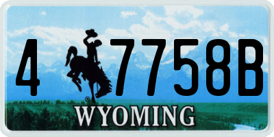 WY license plate 47758B
