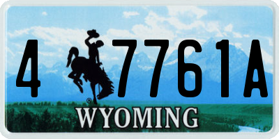WY license plate 47761A