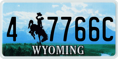 WY license plate 47766C
