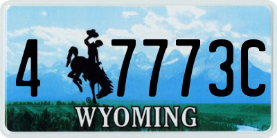 WY license plate 47773C