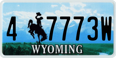 WY license plate 47773W