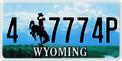 WY license plate 47774P