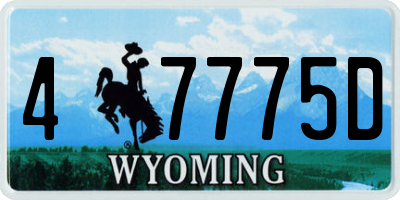 WY license plate 47775D