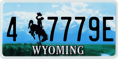 WY license plate 47779E