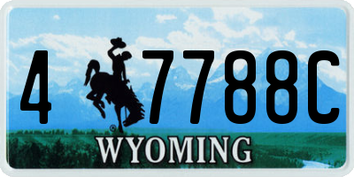 WY license plate 47788C