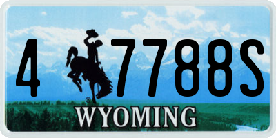 WY license plate 47788S