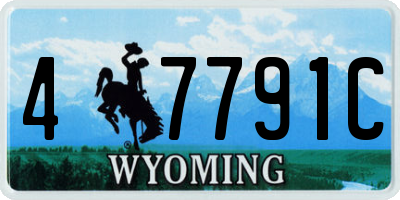 WY license plate 47791C