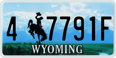 WY license plate 47791F