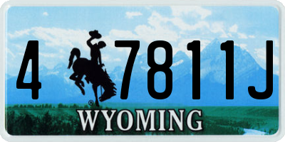 WY license plate 47811J