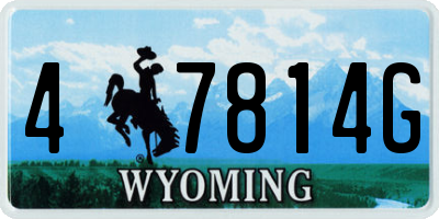 WY license plate 47814G