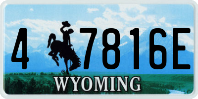 WY license plate 47816E