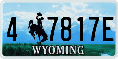 WY license plate 47817E