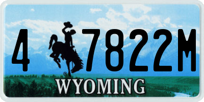 WY license plate 47822M