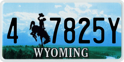WY license plate 47825Y