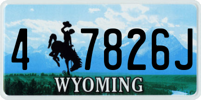 WY license plate 47826J