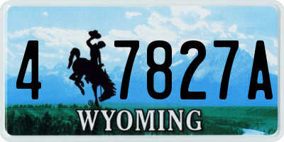 WY license plate 47827A