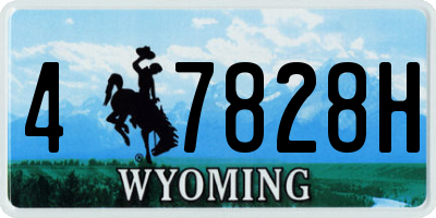 WY license plate 47828H