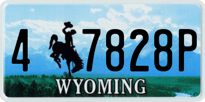 WY license plate 47828P