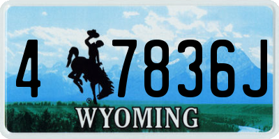 WY license plate 47836J