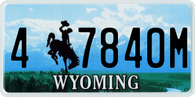 WY license plate 47840M