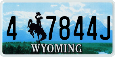 WY license plate 47844J