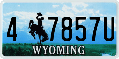 WY license plate 47857U